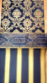 barok klassiek glim satijn exclusief blauw goud behang xx133