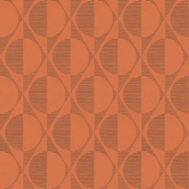 Oranje retro behang 3d pop style 37478-4