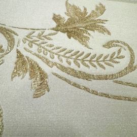 behangrand glinster beige creme goud bloem