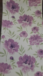 paars bloemen behang xx65