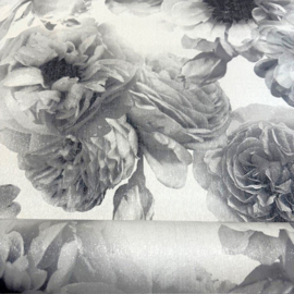 Bloemen behang Hortensia met glitter 3D look