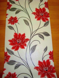 rood modern bloemen behang xx3