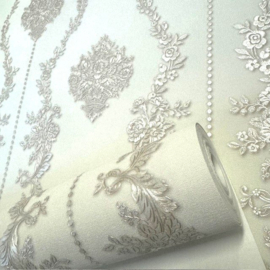 klassiek barok behang beige glans luxueuze uitstraling