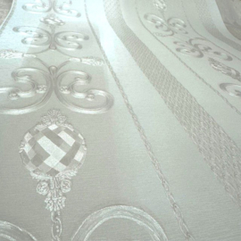 Diamanten behang wit glim Satijn Hermitage
