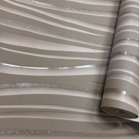 Ugepa E81408 Vinyl Behang met Glitter – Stijlvolle Beige Aardtinten – Duurzaam & Afwasbaar