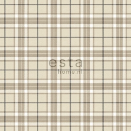 checks beige and brown 137723 ruitjes behang