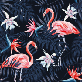 Flamingo behangpapier groen dd116613