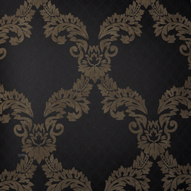 Damask barok behang exclusief zwart atlas 5046-1