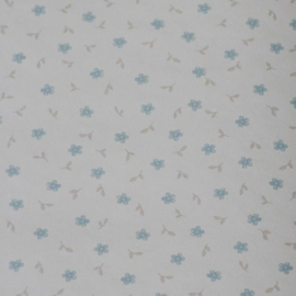 Engelse bloemen behang wit licht blauw beige vlies xa3