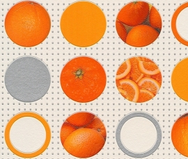 Behangpapier Oranje Creme Sinaasappel Behang   828504