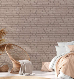 Beige Steen Behang 3d 37747-3