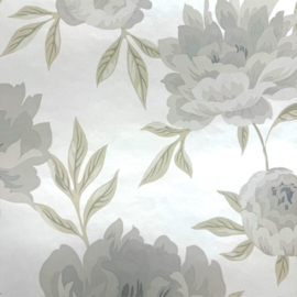beige bloemen behang taupe wit 25091
