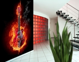 Fotobehang Flaming Guitar 125