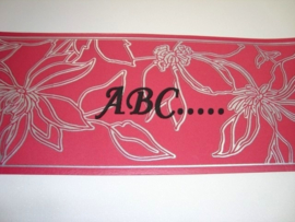 rood bloemen behangrand