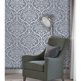 Fine Decor Sandringham Damask Blue fd42531