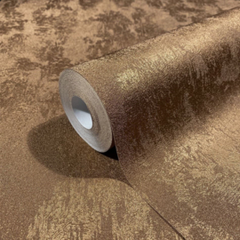 Behang met metallic betonstuc look 34277