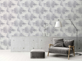 Behang tropical exotisch palm bladeren 36505-4