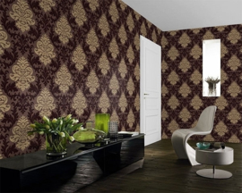 rasch bruin goud barok/ behang / tapete / wallpaper / duvar kagidi 02