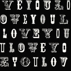 Love behang 136836 Love black & white tekst zwart