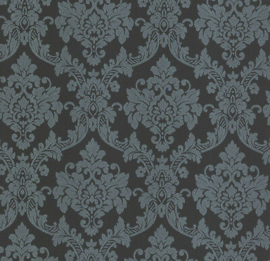 Barok behang zwart glitter 13701-10