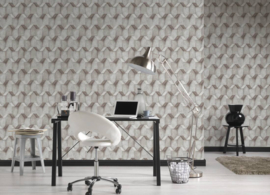 Taupe 3D retro behang 38827-3