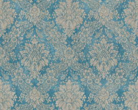 vintage behang barok blauw 33607-5