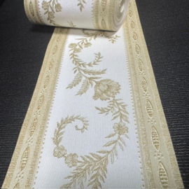 Goud wit behang rand bloemen Hermitage