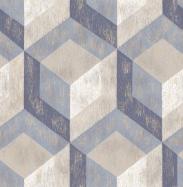 Reclaimed behangpapier Blauw FD22311