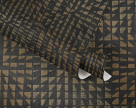 zwart goud retro behang  38352-2
