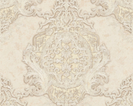 Beige metalic behang 34372-3