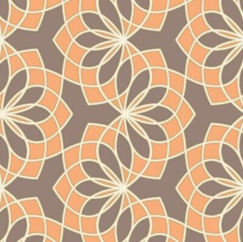 Oranje retro behang 304039