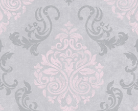 barok behang vintage grijs rose verouderd xx41