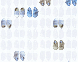 blauw baby schoentjes behang 35862-2