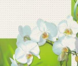 Behangpapier Bloemen Orchideeen wit Behang  825008