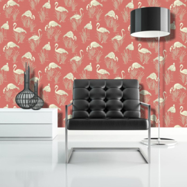 Rood flamingo behang arthouse 252601