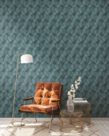 Blauw retro 3D behang 38827-1