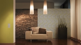 bloemen 3D groen behangpapier 95688-4