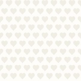Love behang 136811 Hearts white hartjes wit