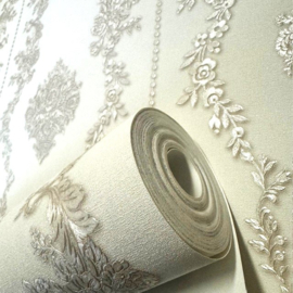 klassiek barok behang beige glans luxueuze uitstraling