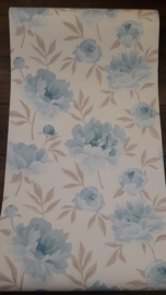 blauw bloemen behang xx5