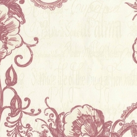 Rood Behang Bloemen 9477-34 