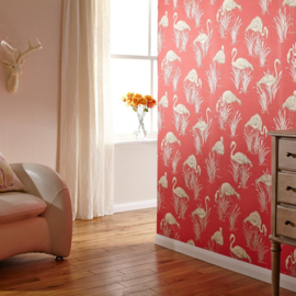 Rood flamingo behang arthouse 252601