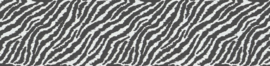 Zebraprint behangrand zwartwit