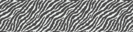 Zebraprint behangrand zwartwit