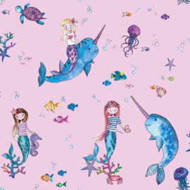 Dutch Over the Rainbow behang Narwhals and Mermaid 91010