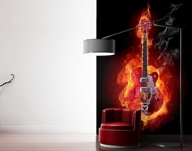 Fotobehang Flaming Guitar 125