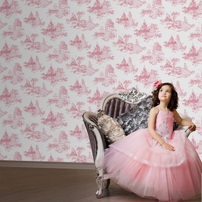Durven samenwerken Uitsluiting Disney Princess Pink Toile behang 70-233 | Kids @ Home behang |  onlinebehangpapier