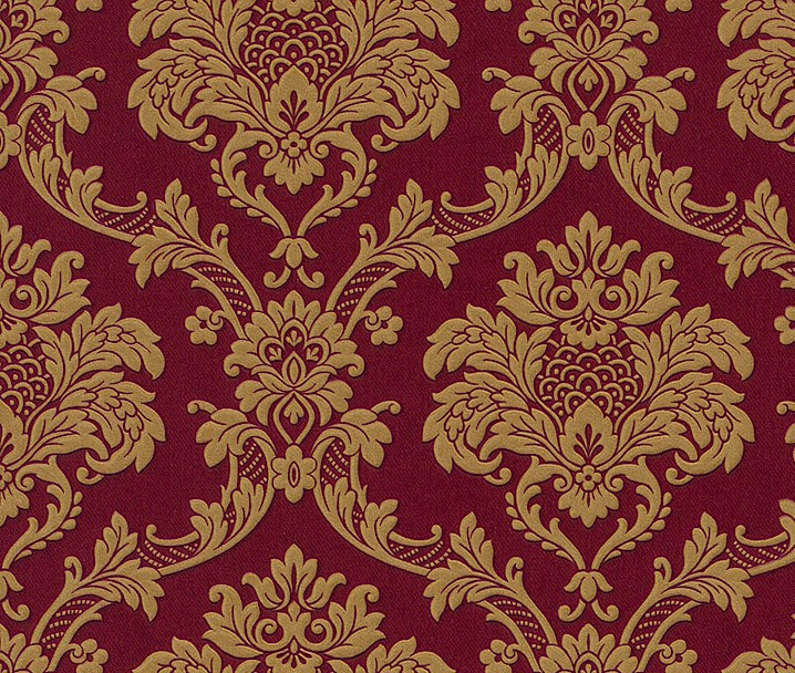 Of Thespian Glans Barok behang rood goud 505368 | Klassiek | onlinebehangpapier