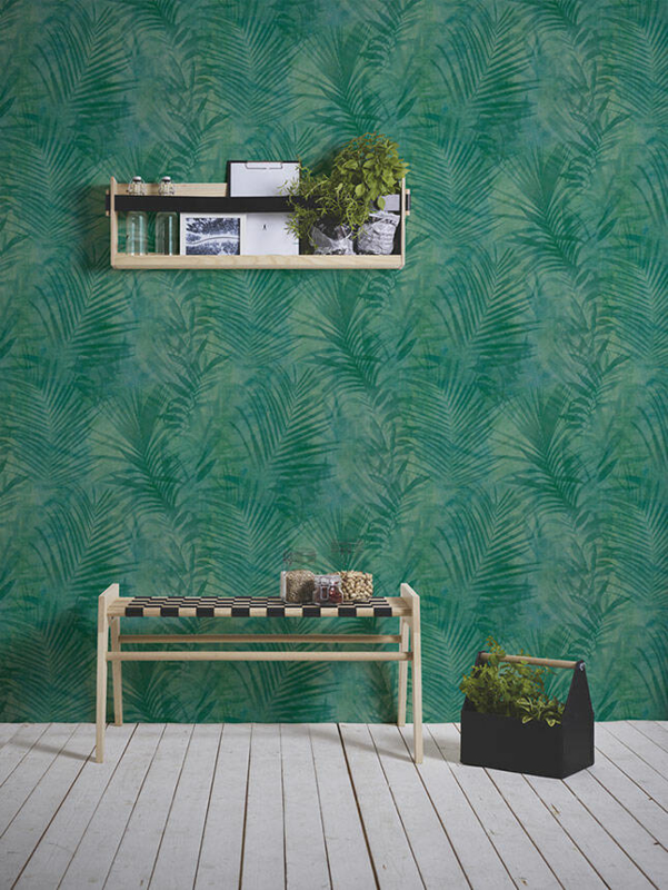 oneerlijk gloeilamp Vervelen tropical floral behangpapier groen 37411-2 | Groen | onlinebehangpapier
