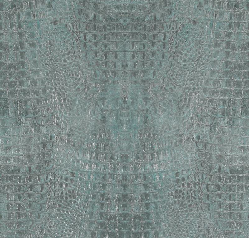 Curious kroko behang turquoise 17954 | Trendy behangpapier |